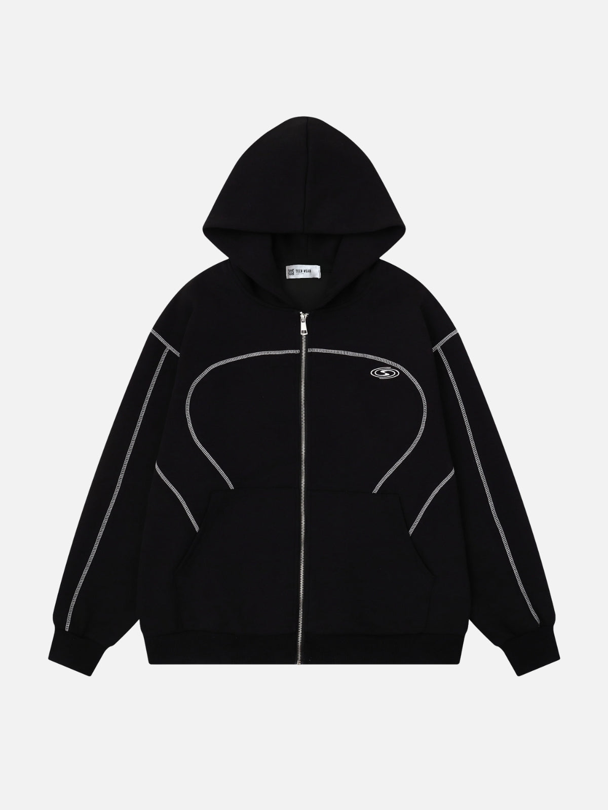 SILVERLY - Oversized Basic Zip Up Hoodie Black | Teenwear.eu