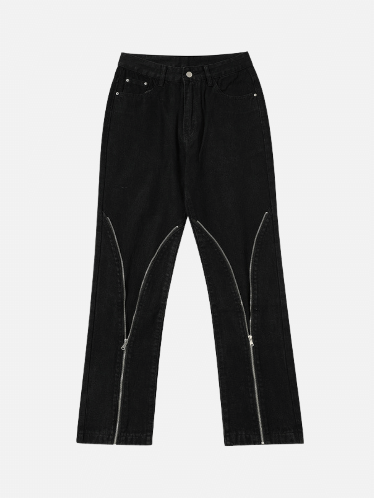 ZIPUP - Flared Zipper Jeans Black | TEENWEAR.EU