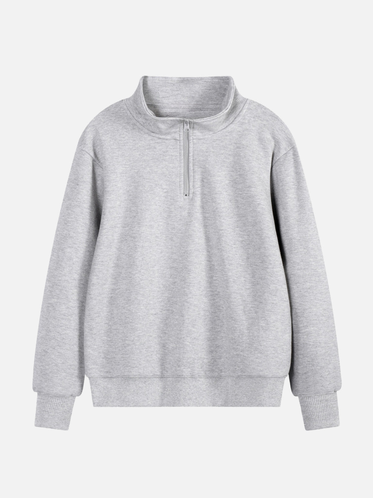 QUATER - Basic Zip Sweatshirt Grey | TEENWEAR.EU