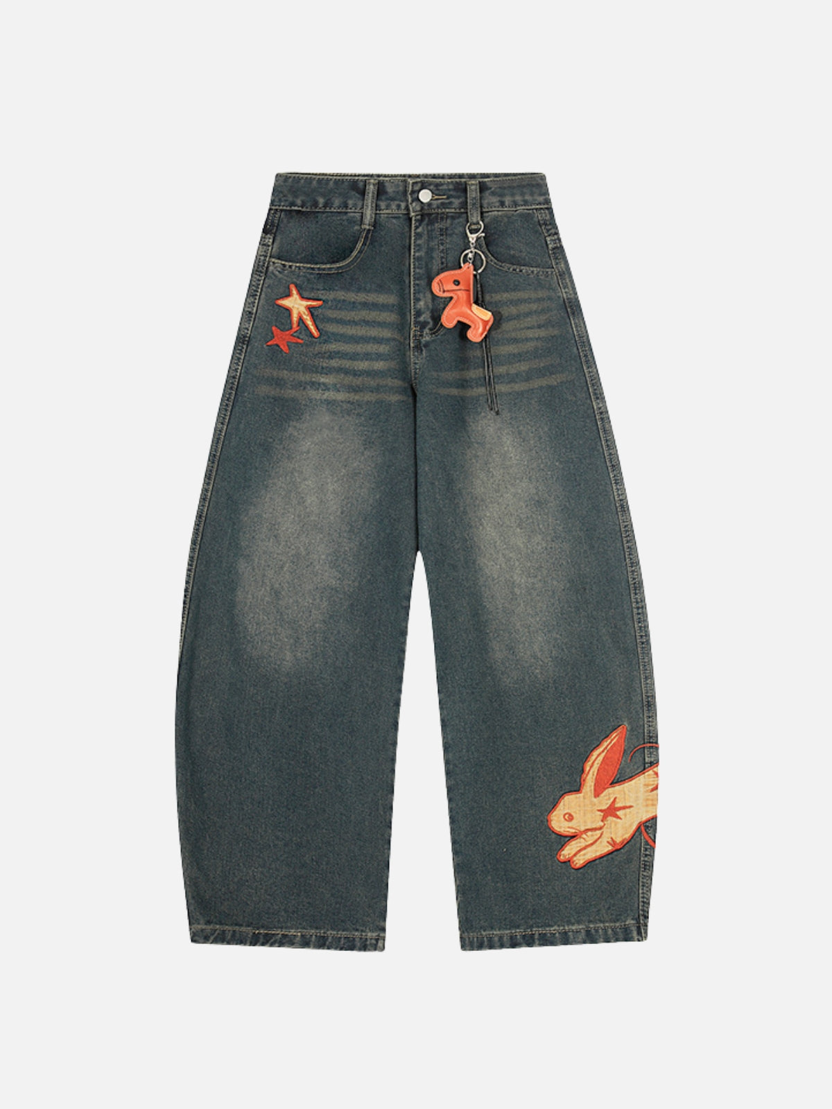 BUNNIX - Baggy Graphic Jeans Blue | Teenwear.eu