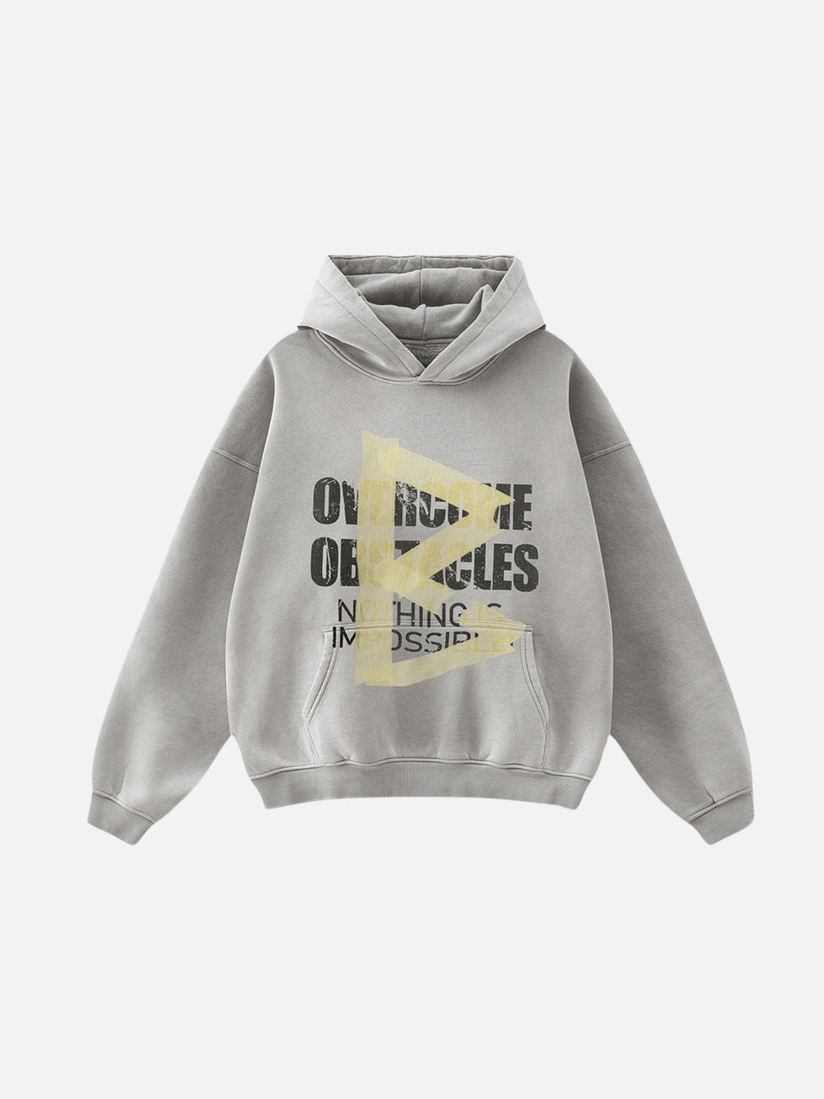 OBSTACLES - Oversized Graphic Hoodie Grey | TEENWEAR.EU