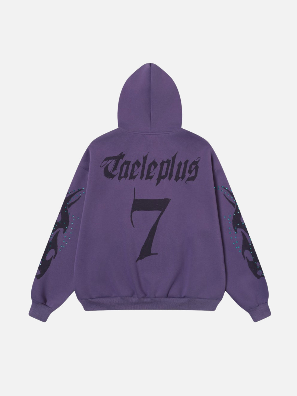 FIRODA - Oversized Rhinestone Zip Up Hoodie | TEENWEAR.EU