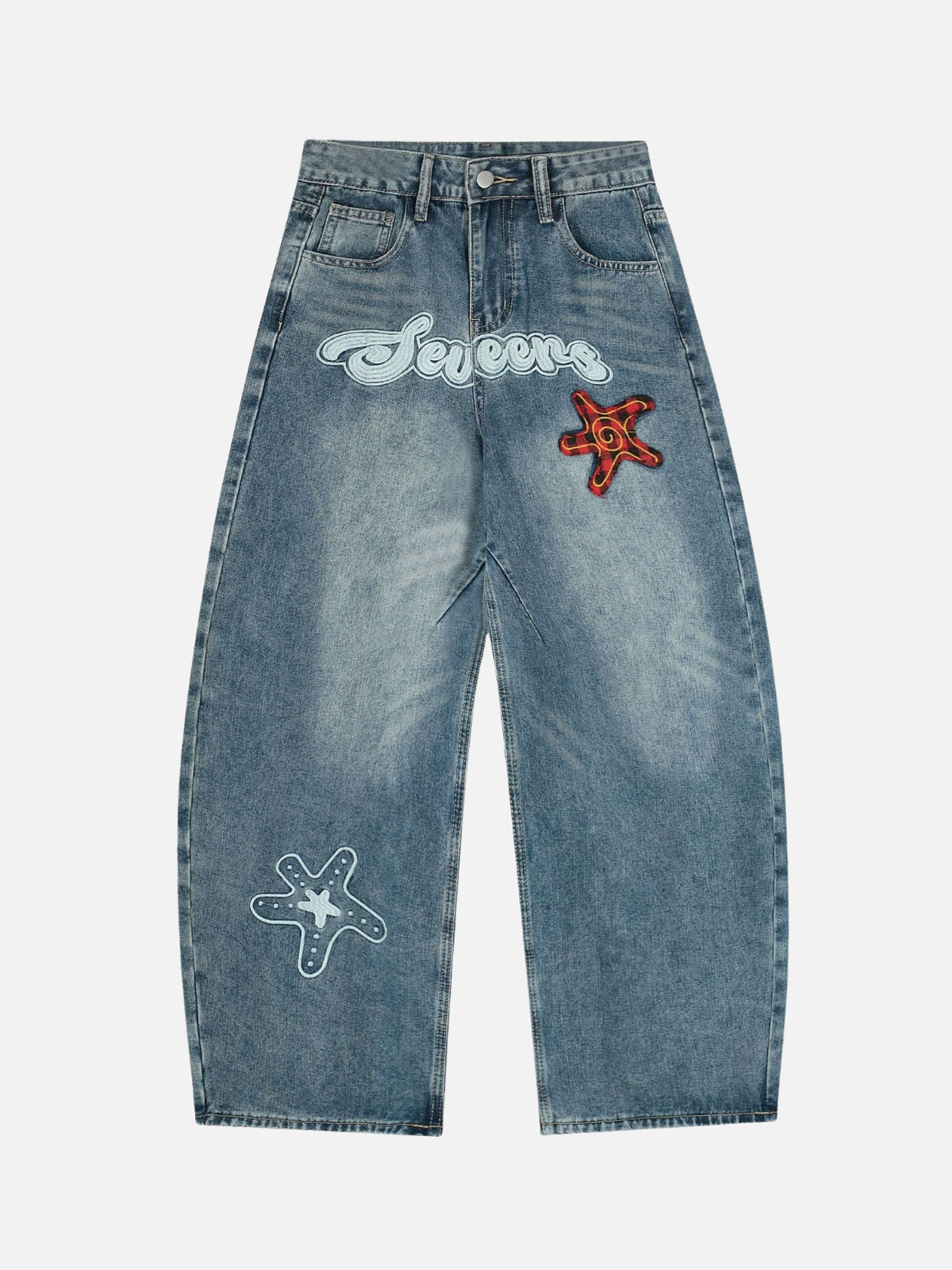 SEVEENS - Baggy Graphic Jeans Blue | TEENWEAR.EU