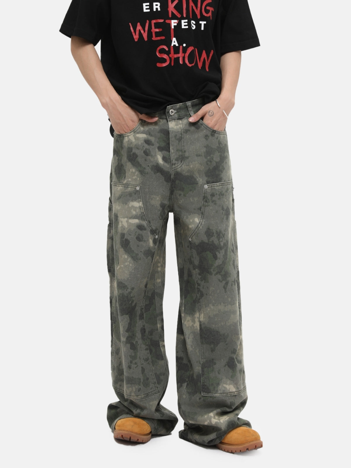 WARIES - Basic Camo Patchwork Jeans | Teenwear.eu