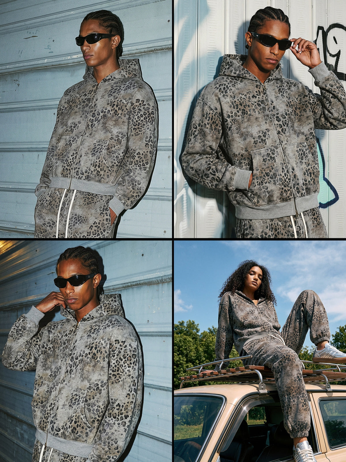 LEONIE - Oversized Basic Zip Up Hoodie