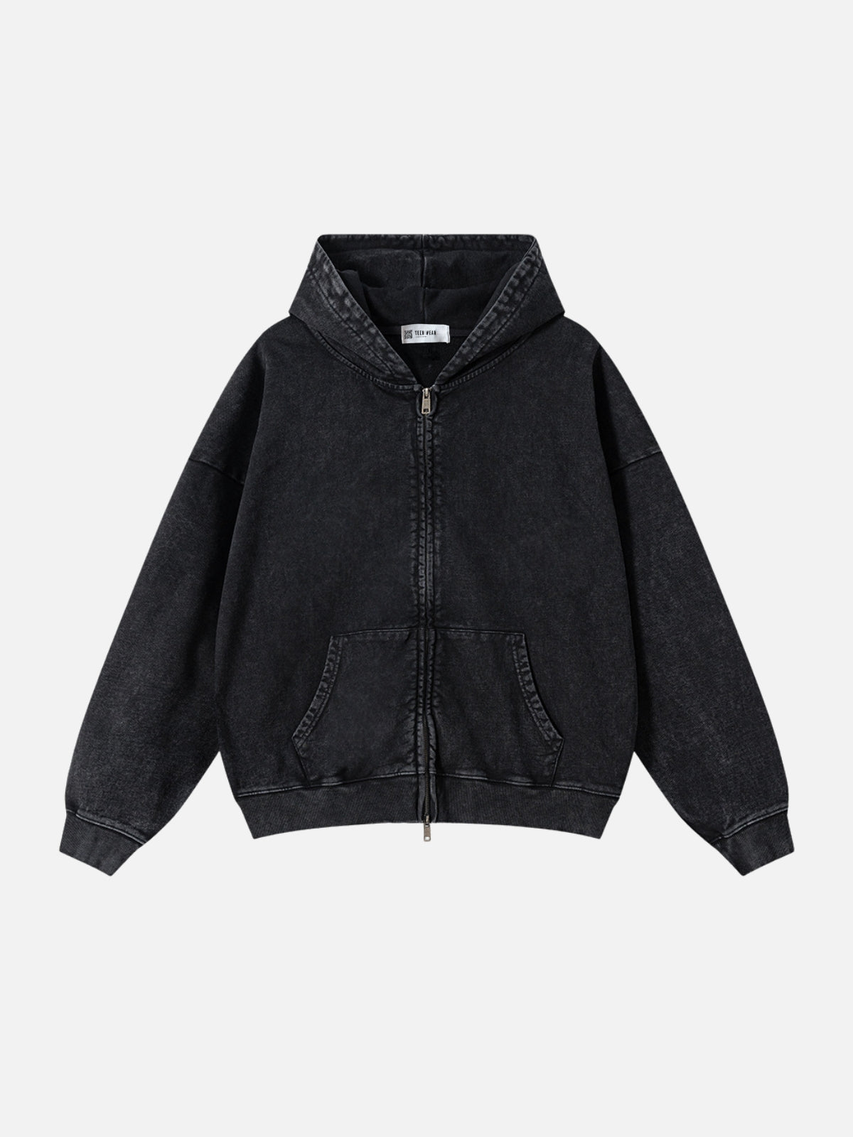 DRYSICK - Premium Oversized Basic Zip Up Hoodie Black | TEENWEAR.EU