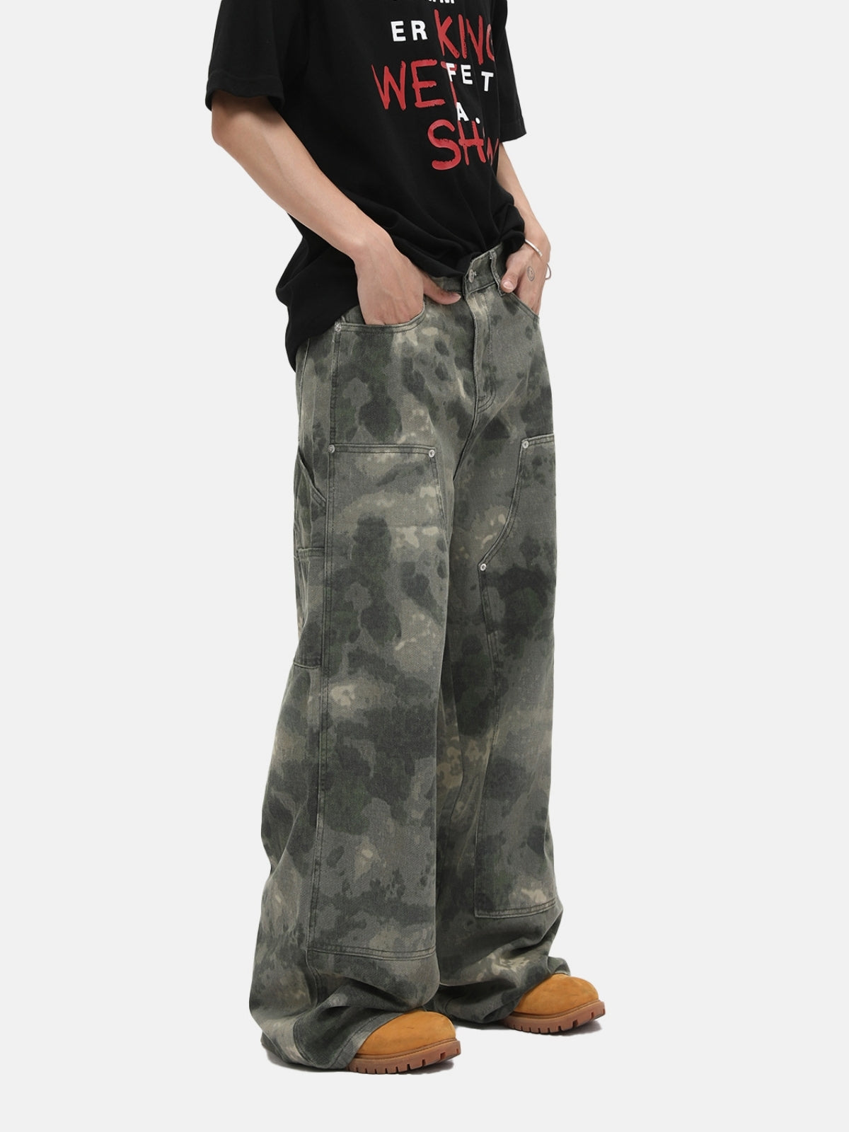 WARIES - Basic Camo Patchwork Jeans | Teenwear.eu