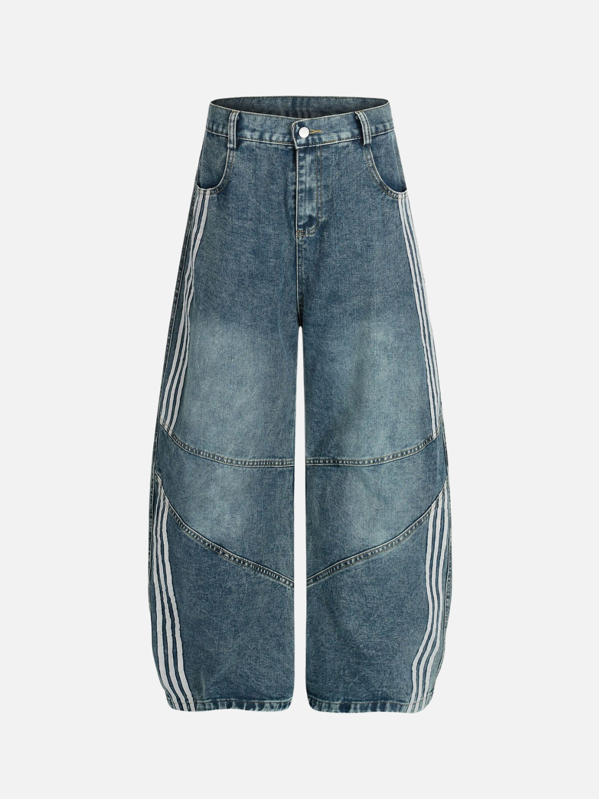 STRIPASO II - Baggy Graphic Embroidered Jeans