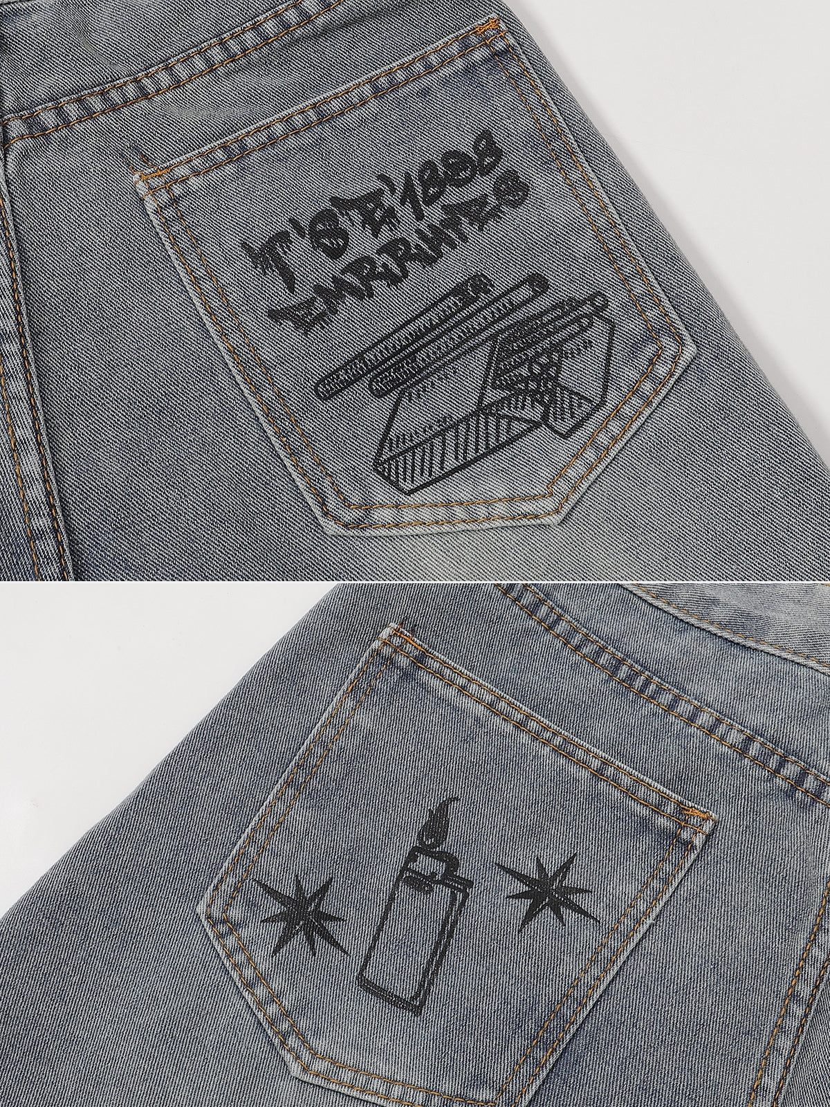 BNAG - Loose Denim Graphic Jorts | TEENWEAR.EU