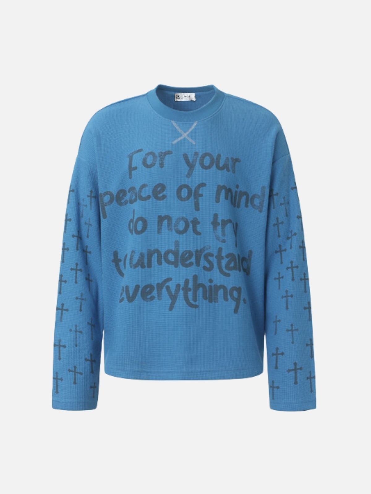 LA PEACE - Printed Long Sleeve Blue | Teenwear.eu