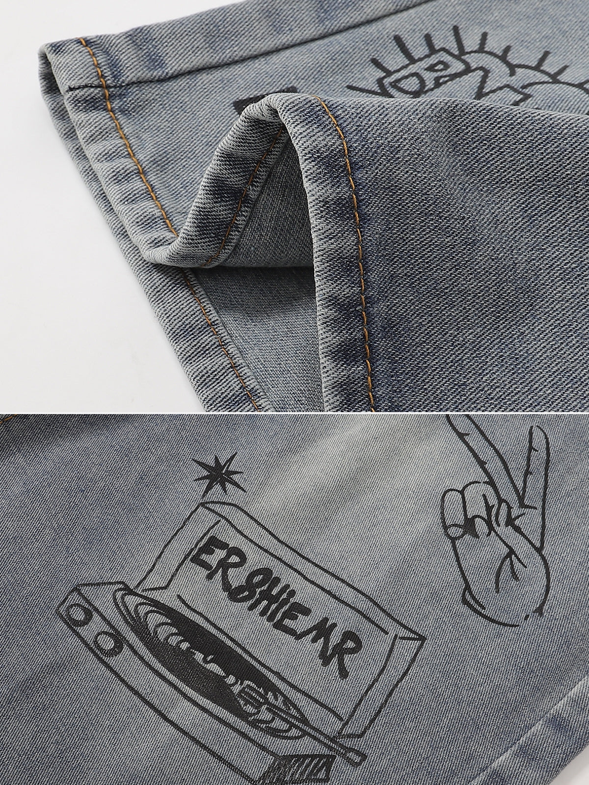 BNAG - Loose Denim Graphic Jorts | TEENWEAR.EU