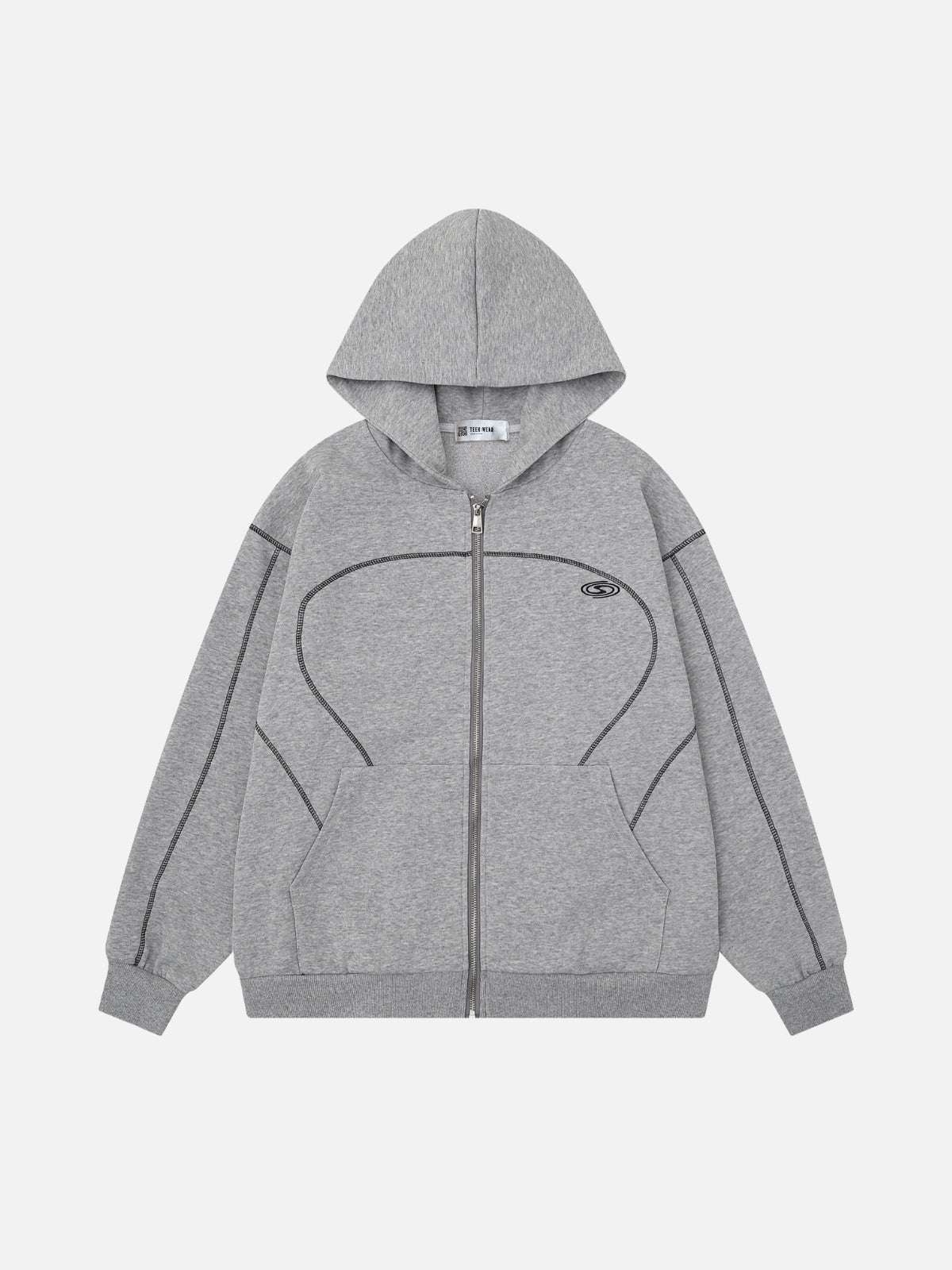 SILVERLY - Oversized Basic Zip Up Hoodie Grey | Teenwear.eu