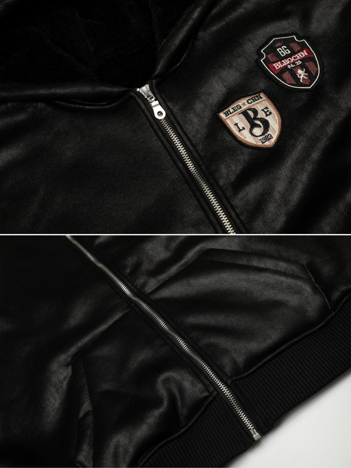 DARKON – Oversized Embroidered Leather Jacket | Teenwear.eu