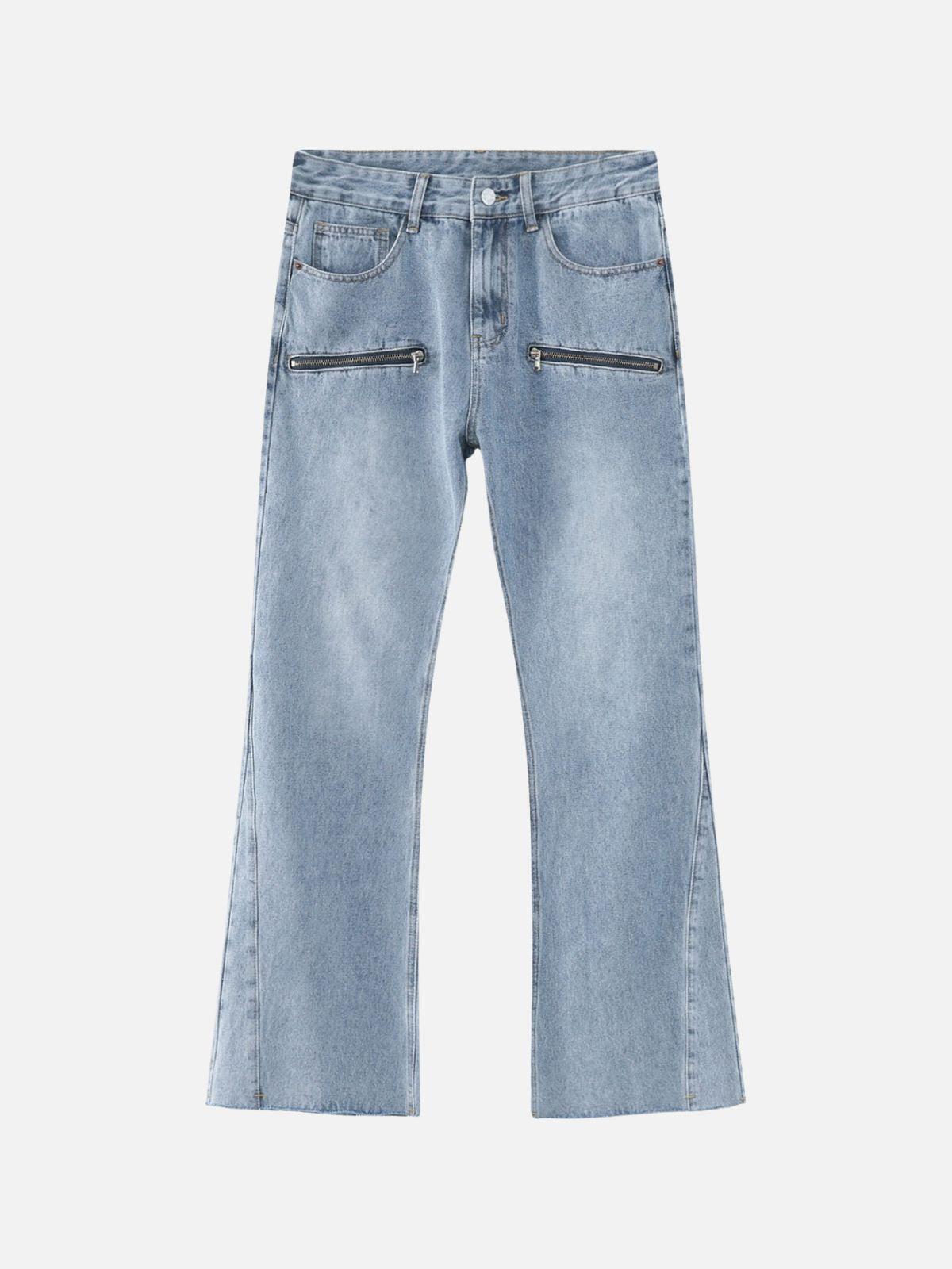 ZIPPIES - Loose Basic Zipper Jeans Blue | TEENWEAR.EU