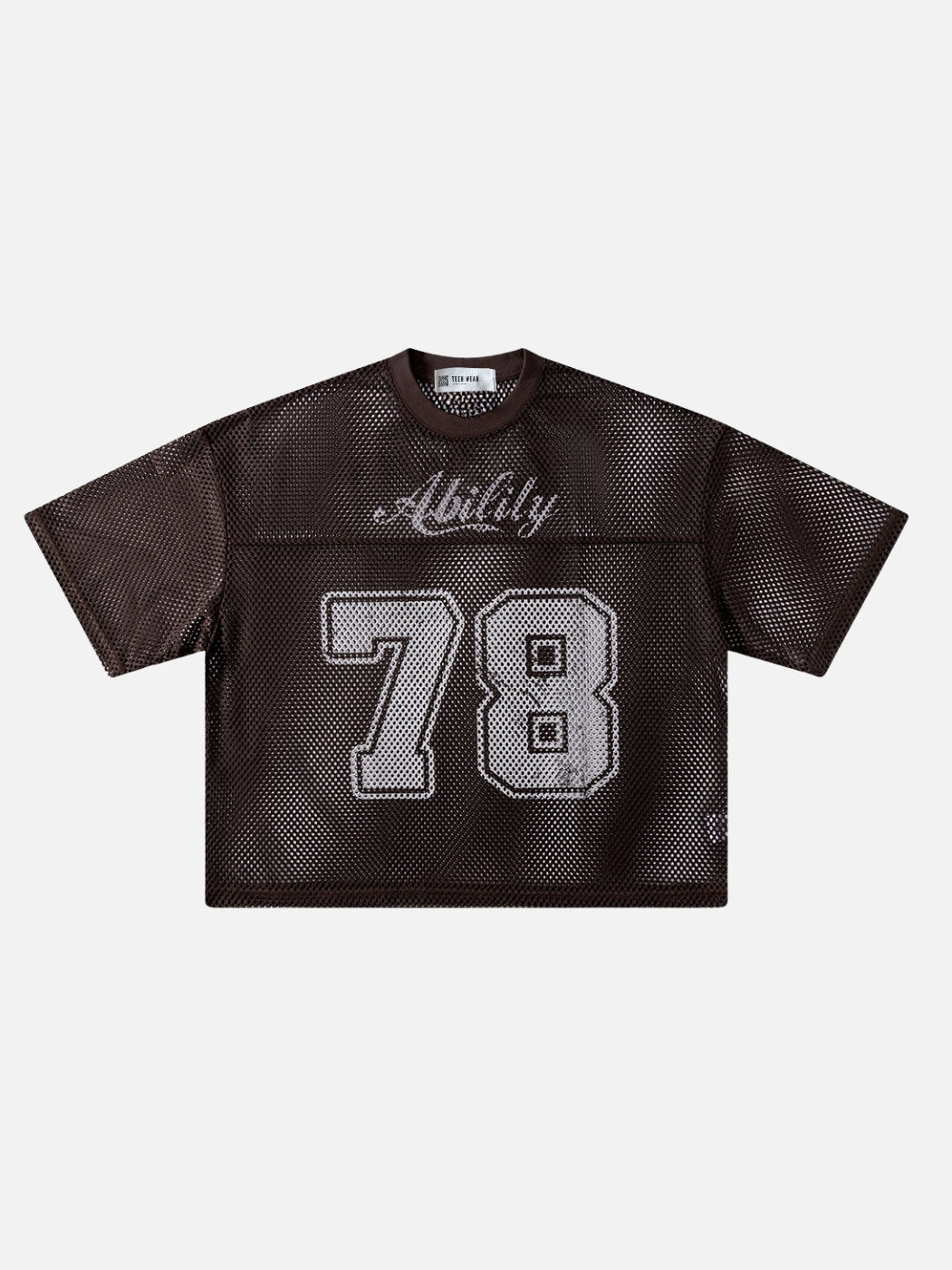MESHZY- Boxy Fit Print Jersey Brown | Teenwear.eu