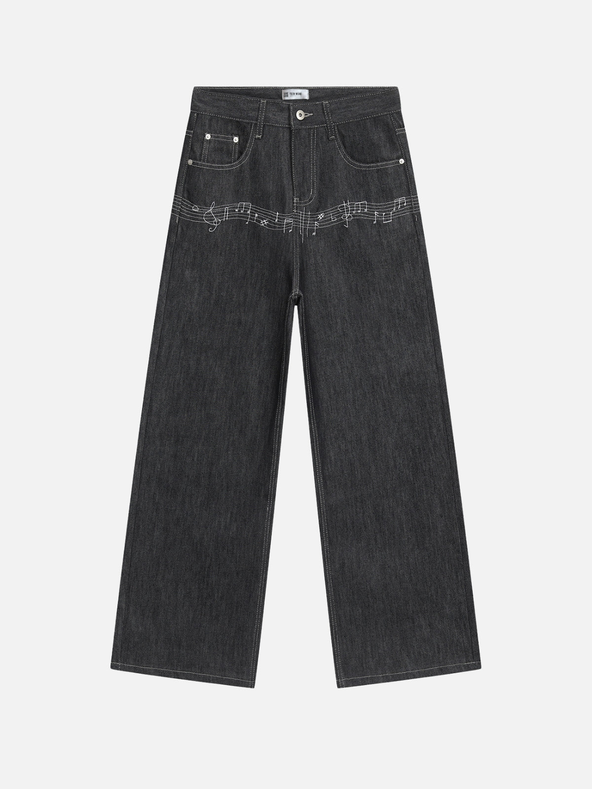 MUSICALY - Baggy Graphic Embroidered Jeans