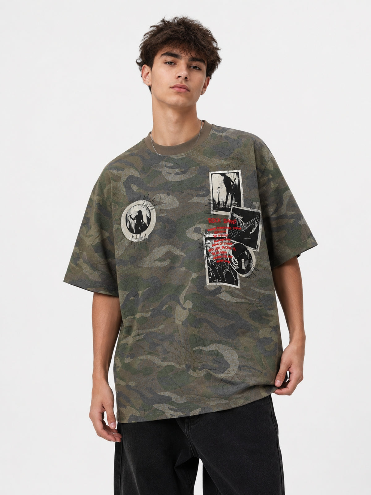STICKERS - Oversized Graphic Camo T-Shirt | Teenwear.eu