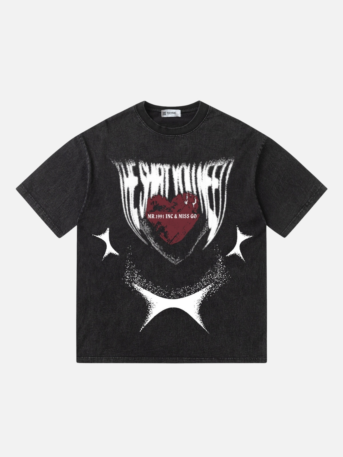 MISS GO - Oversized Print T-shirt Black | TEENWEAR.EU