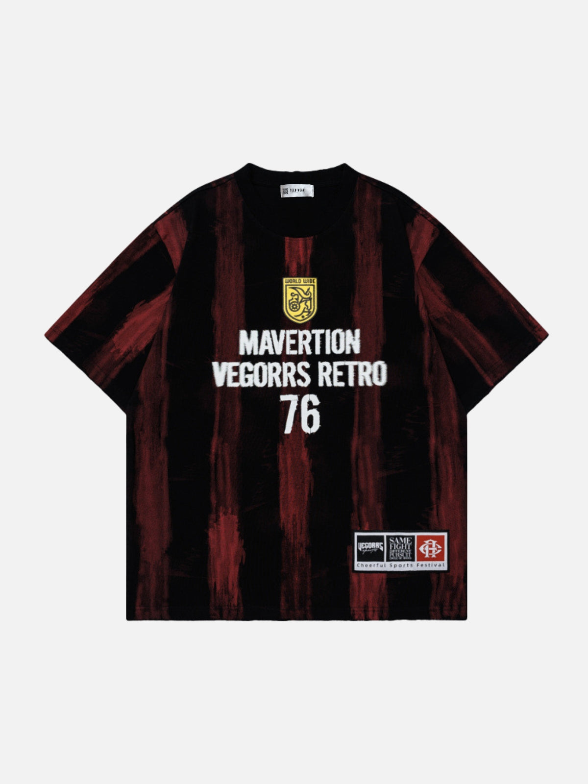 MAVERTION - Oversized Graphic Jersey T-Shirt Black | TEENWEAR.EU