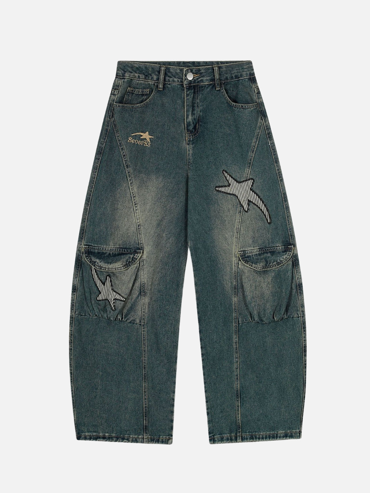 FALSTAR - Baggy Graphic Jeans Blue | TEENWEAR.EU