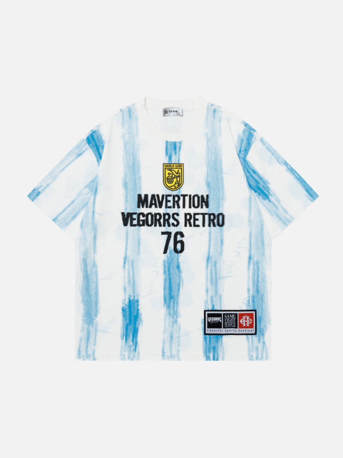 MAVERTION - Oversized Graphic Jersey T-Shirt White | TEENWEAR.EU