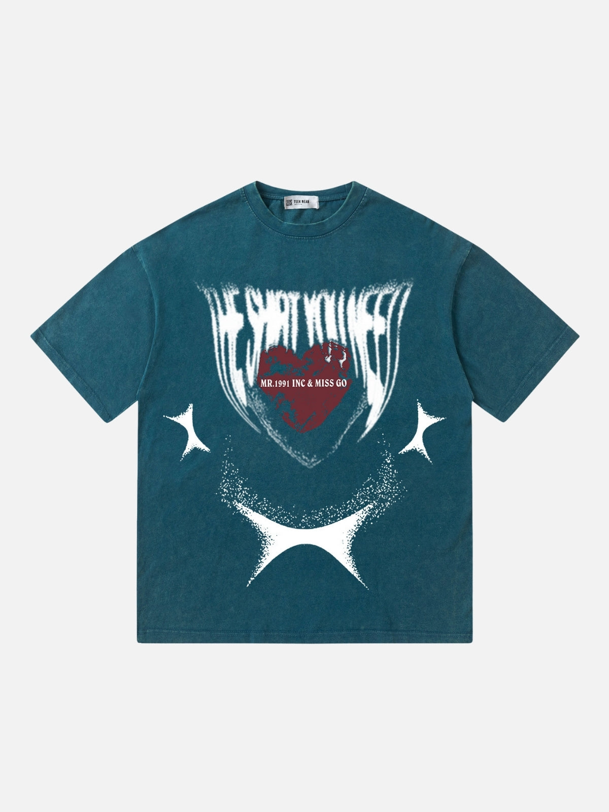MISS GO - Oversized Print T-shirt Blue | Teenwear.eu