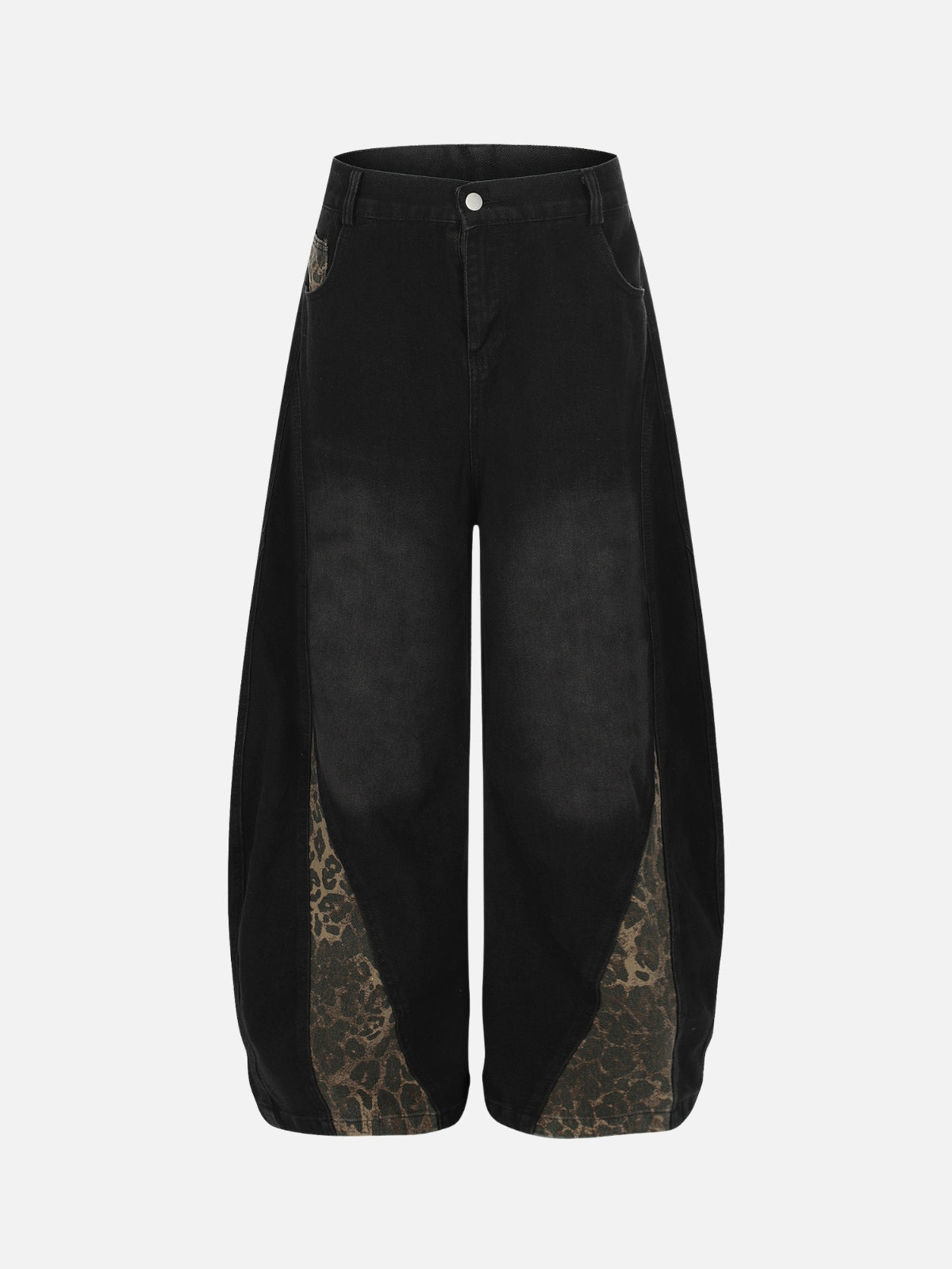 LEO DOWN - Baggy Embroidered Jeans Black | Teenwear.eu