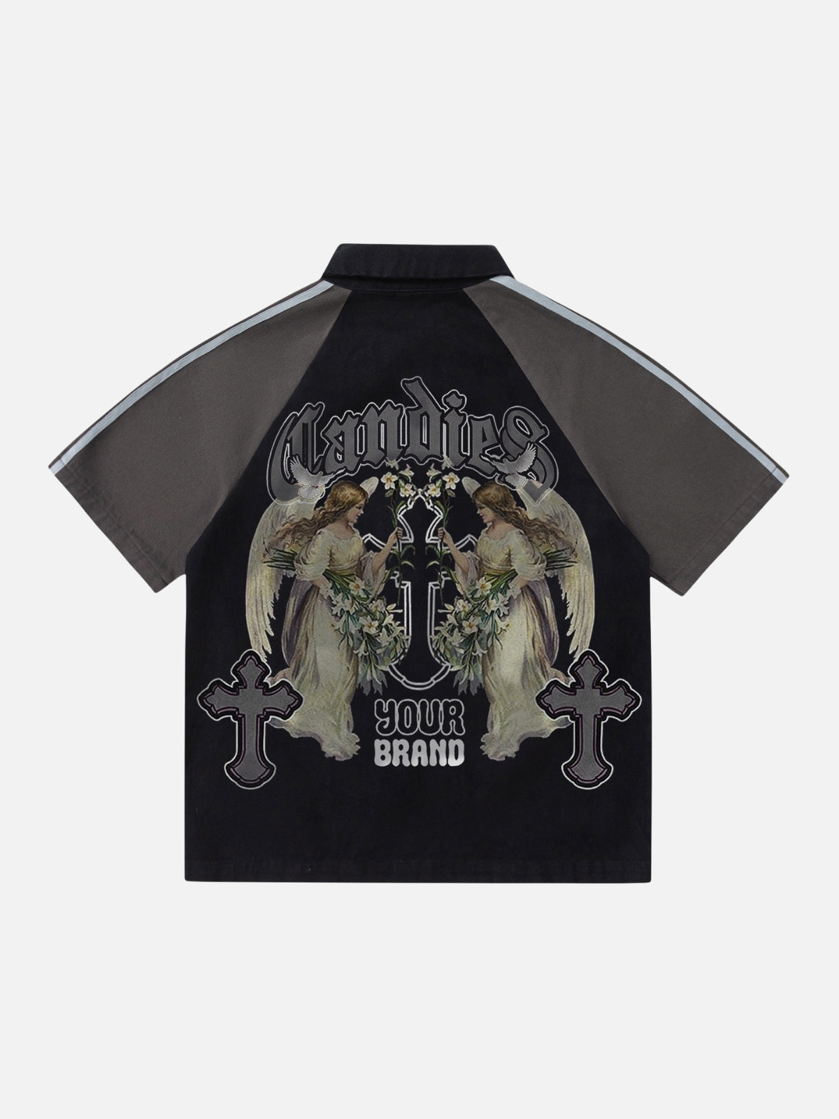 CANDIES - Oversized Graphic Zipper Polo Shirt | TEENWEAR.EU