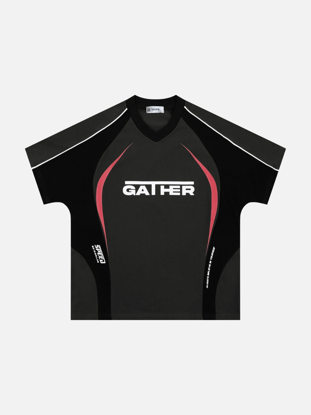 GATHER - Oversized Print Multicolor T-Shirt Grey | TEENWEAR.EU