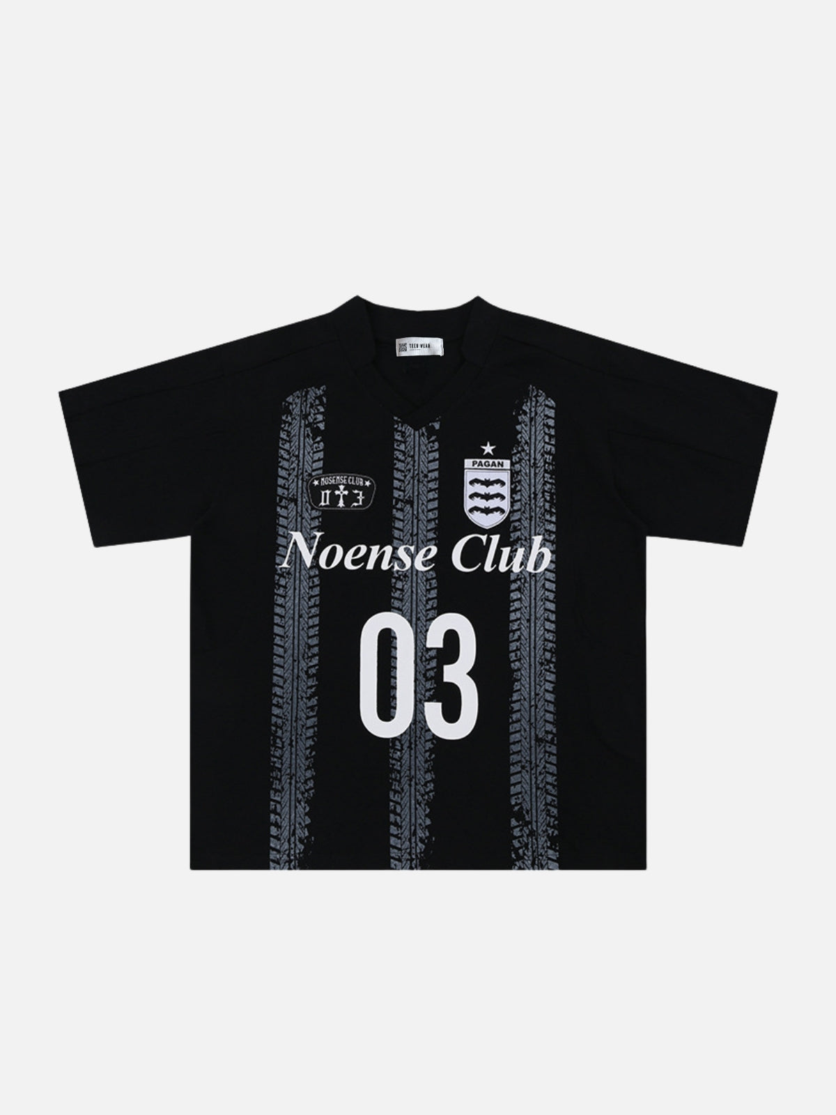 NOENSE - Oversized Print Jersey T-Shirt Black | TEENWEAR.EU