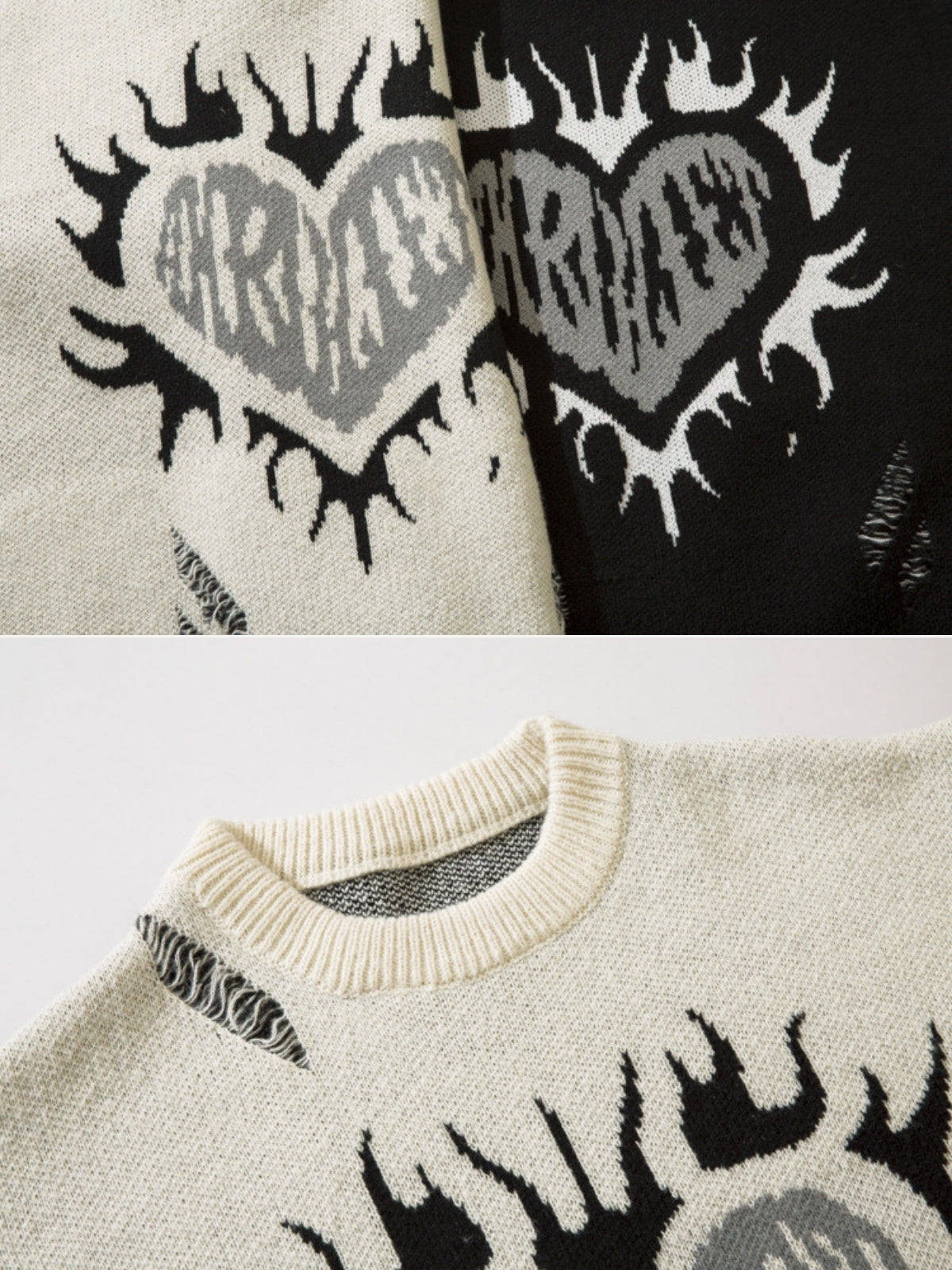 FIRED HEART - Oversized Graphic Sweater | TEENWEAR.EU
