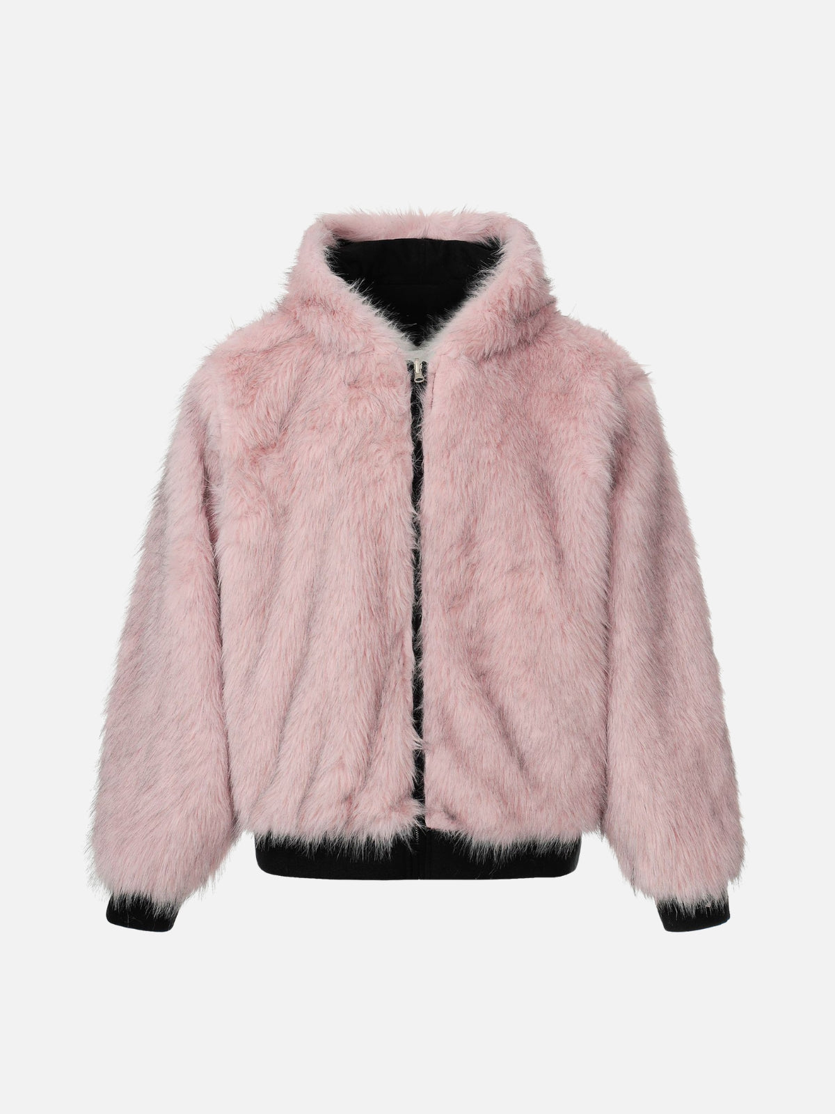 WULFY – Oversized Basic Faux Fur Jacket Pink | Teenwear.eu