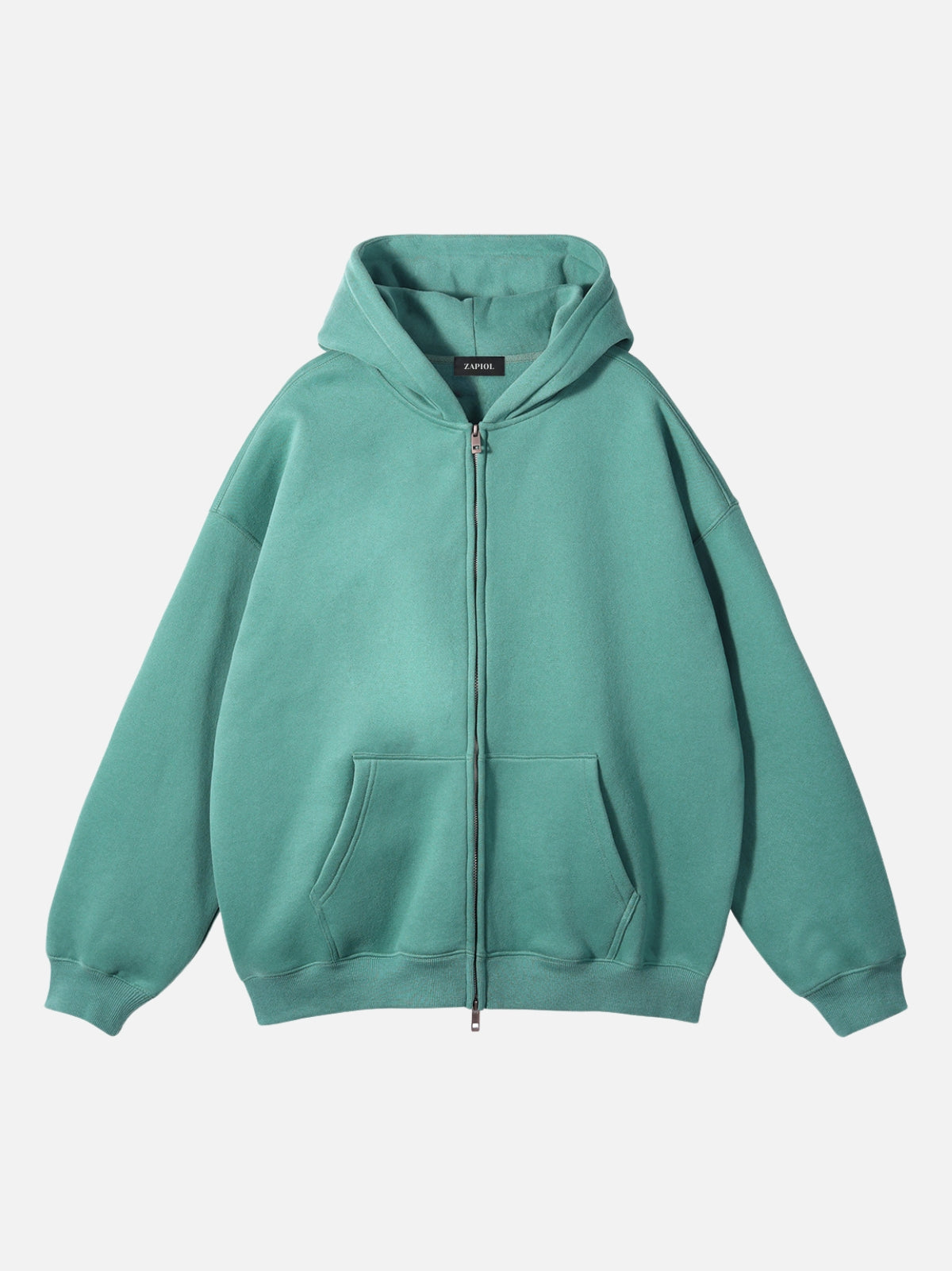 PUNISH - Cropped Basic Zip Up Hoodie Green | TEENWEAR.EU
