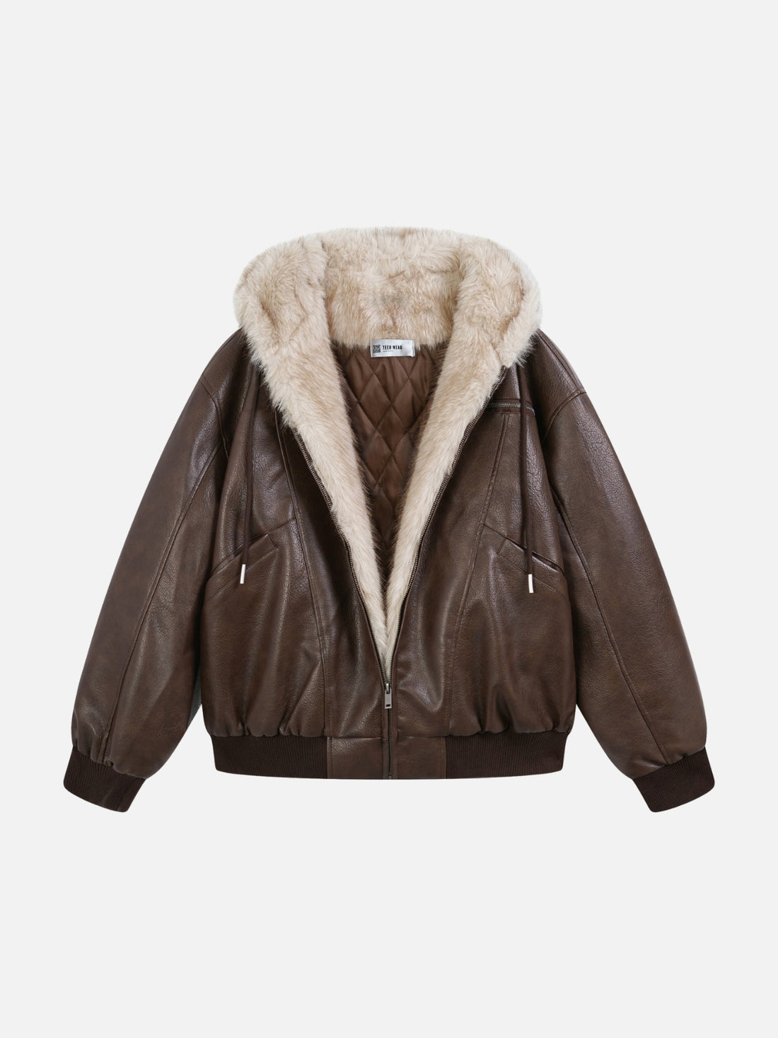 LUSTICA - Oversized Basic Faux Leather Jacket