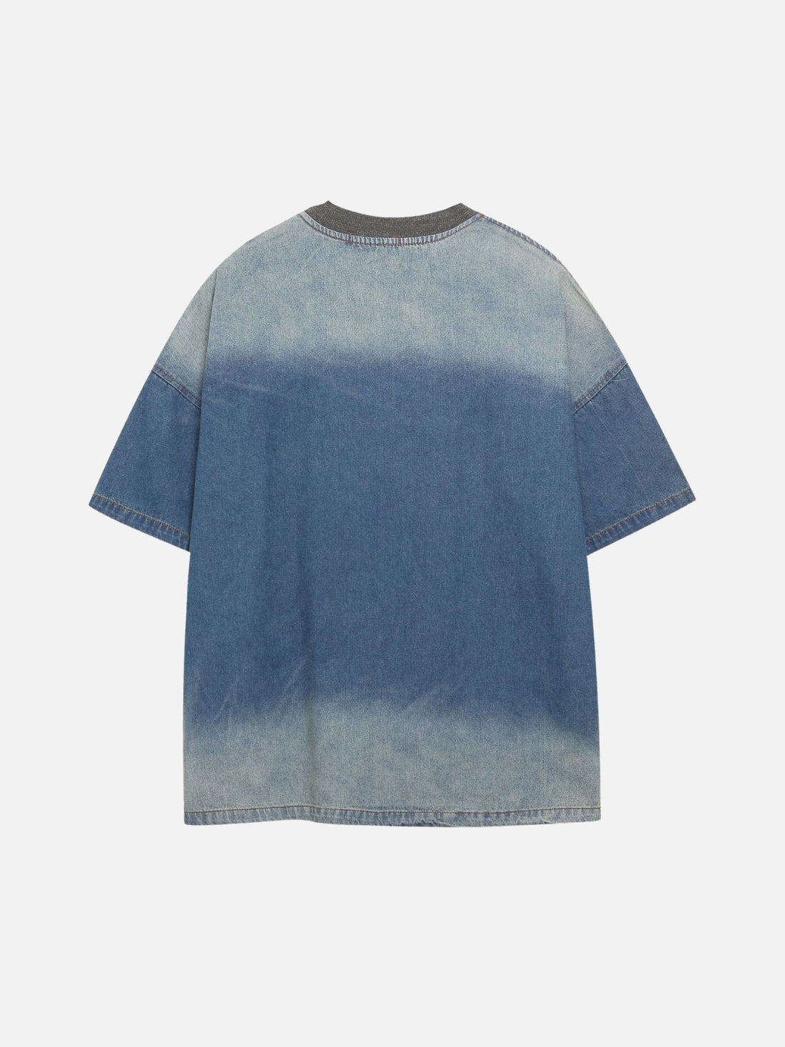 TRU PROS - Oversized Denim Embroidered T-Shirt Blue | TEENWEAR.EU
