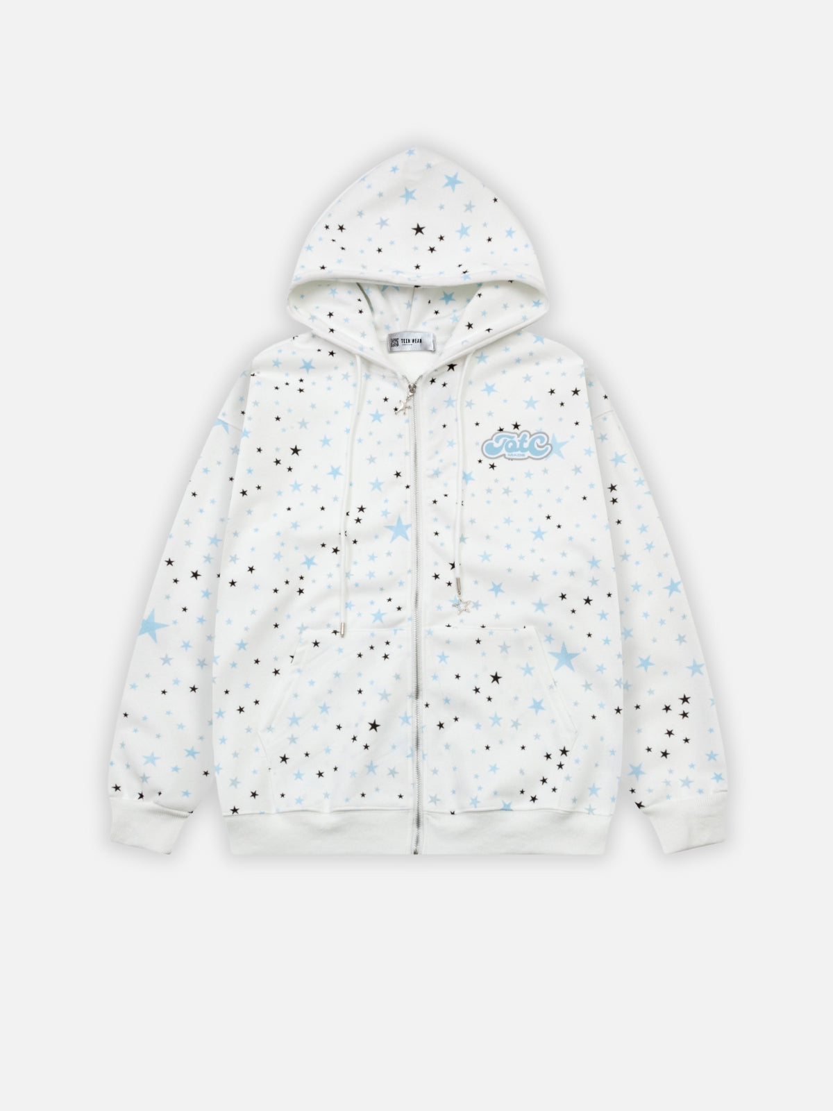 DREAMER STAR - Oversized Graphic Zip Up Hoodie White | TEENWEAR.EU