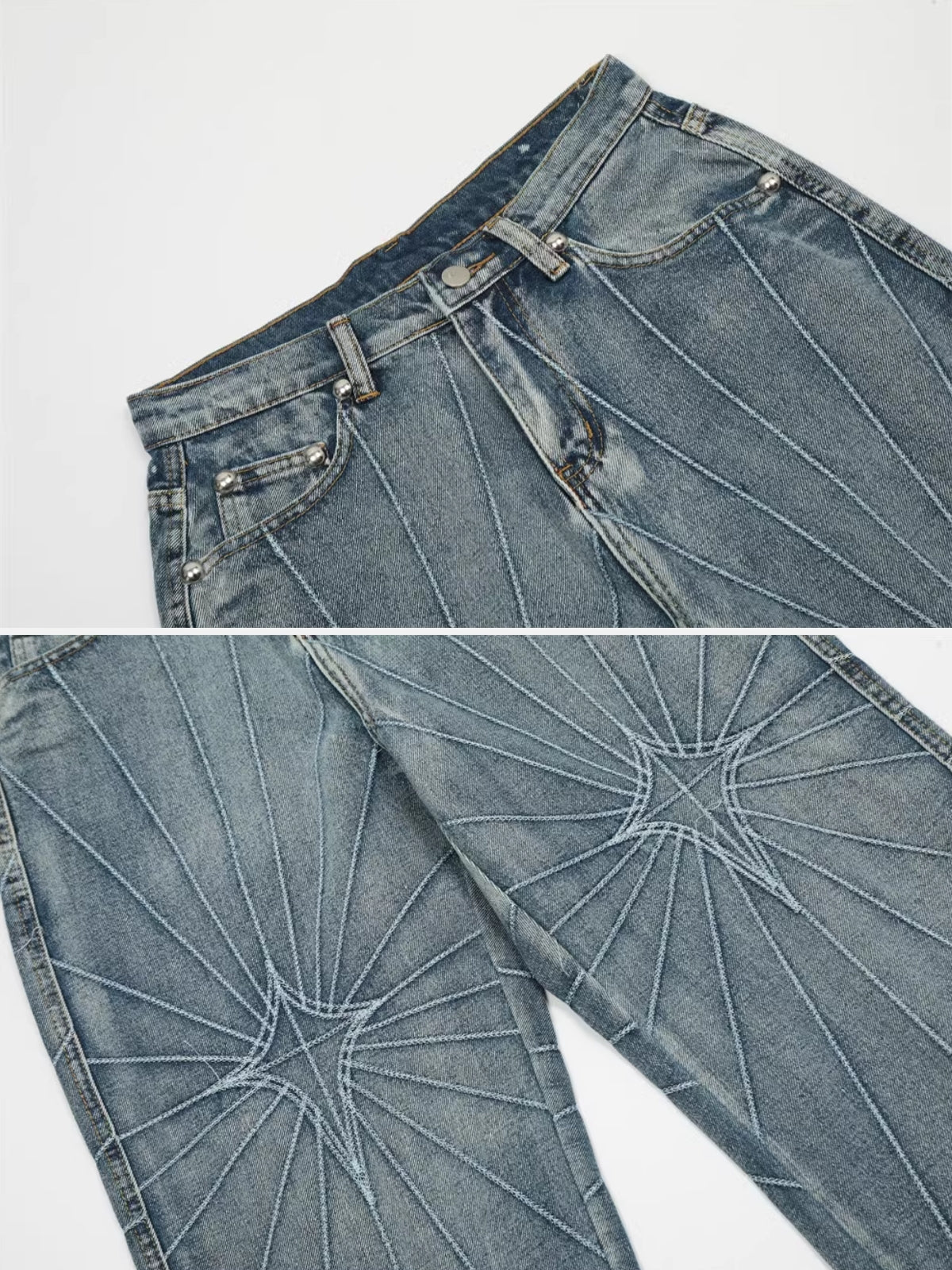 STRIKES - Loose Graphic Embroidered Jeans | TEENWEAR.EU