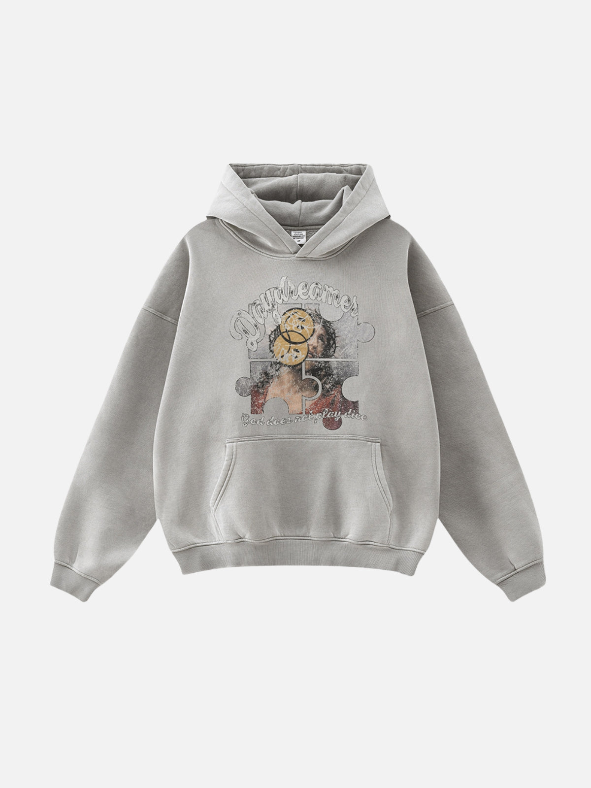 DAYDREAMER - Oversized Print Hoodie Grey | TEENWEAR.EU