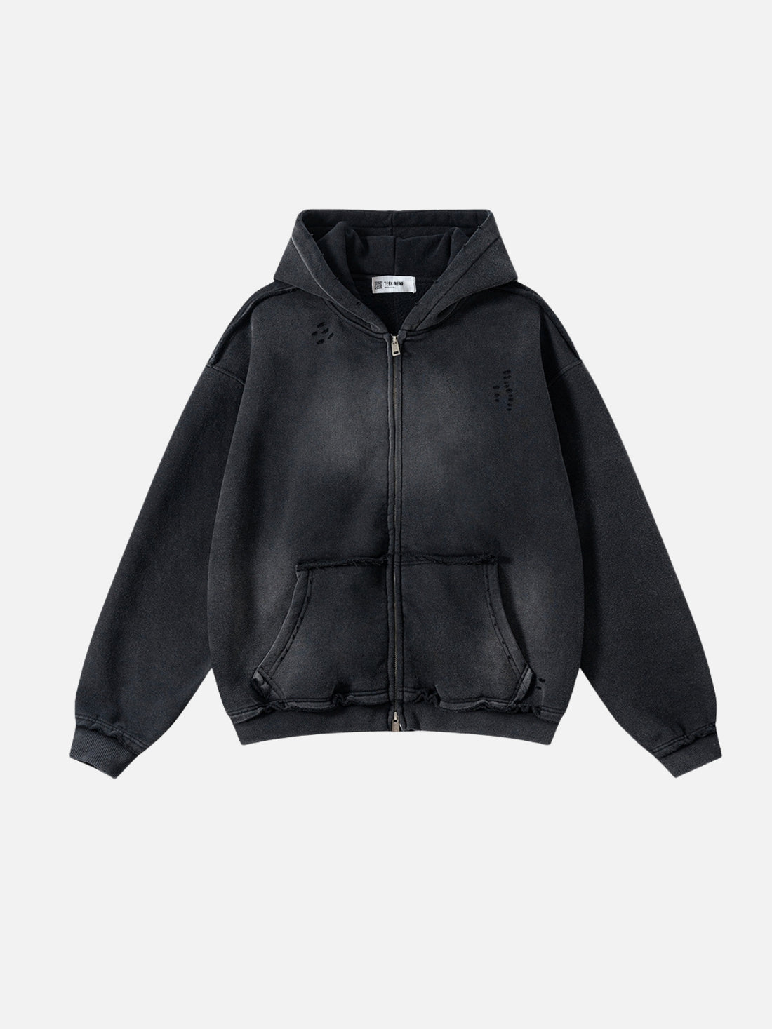 DESTROYLI - Premium Oversized Basic Zip Up Hoodie Black | TEENWEAR.EU
