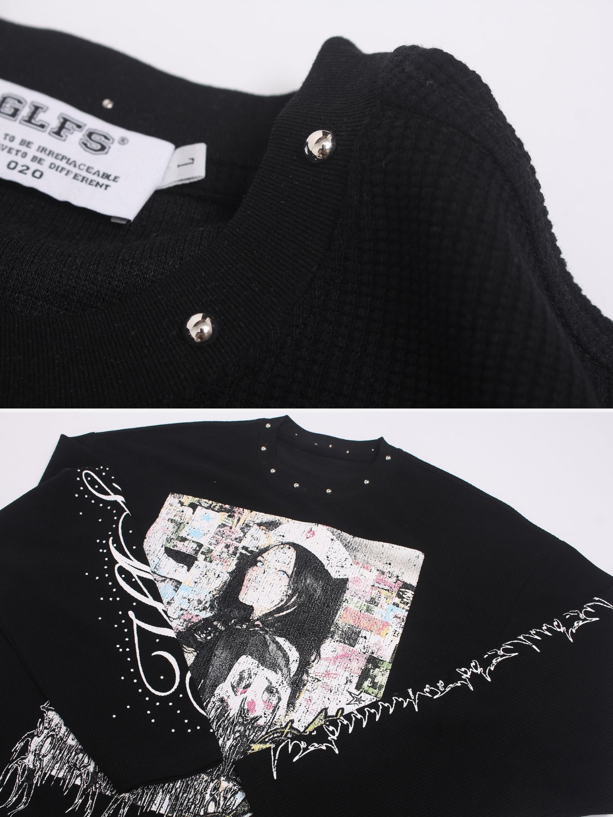 JESSIE - Printed Waffle Long Sleeve | Teenwear.eu