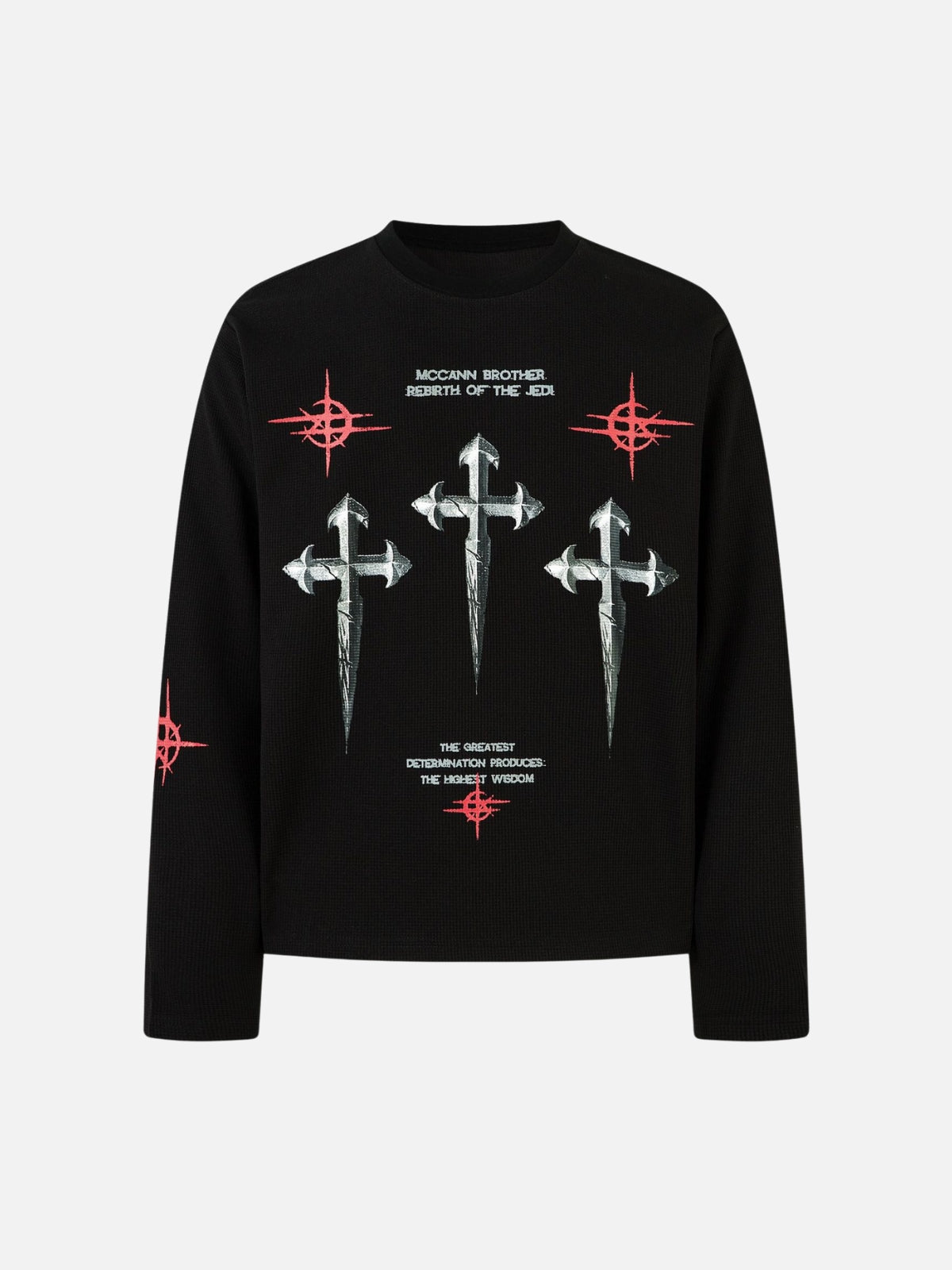 REBIRTH - Oversized Print Long Sleeved T-Shirt Black | Teenwear.eu