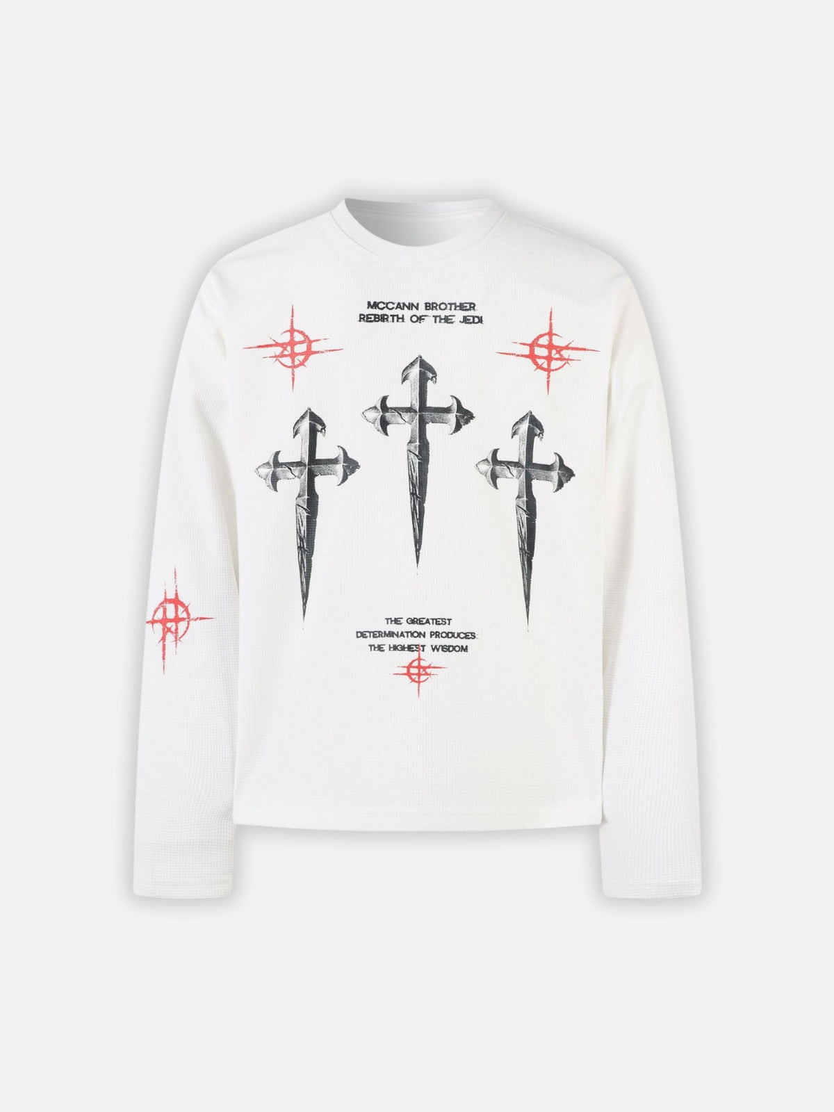 REBIRTH - Oversized Print Long Sleeved T-Shirt White | TEENWEAR.EU