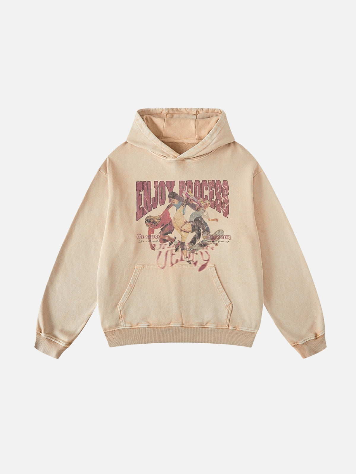 PROCESS - Oversized Graphic Hoodie Beige | TEENWEAR.EU