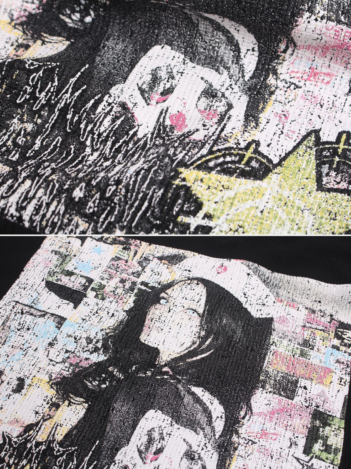 JESSIE - Printed Waffle Long Sleeve | Teenwear.eu