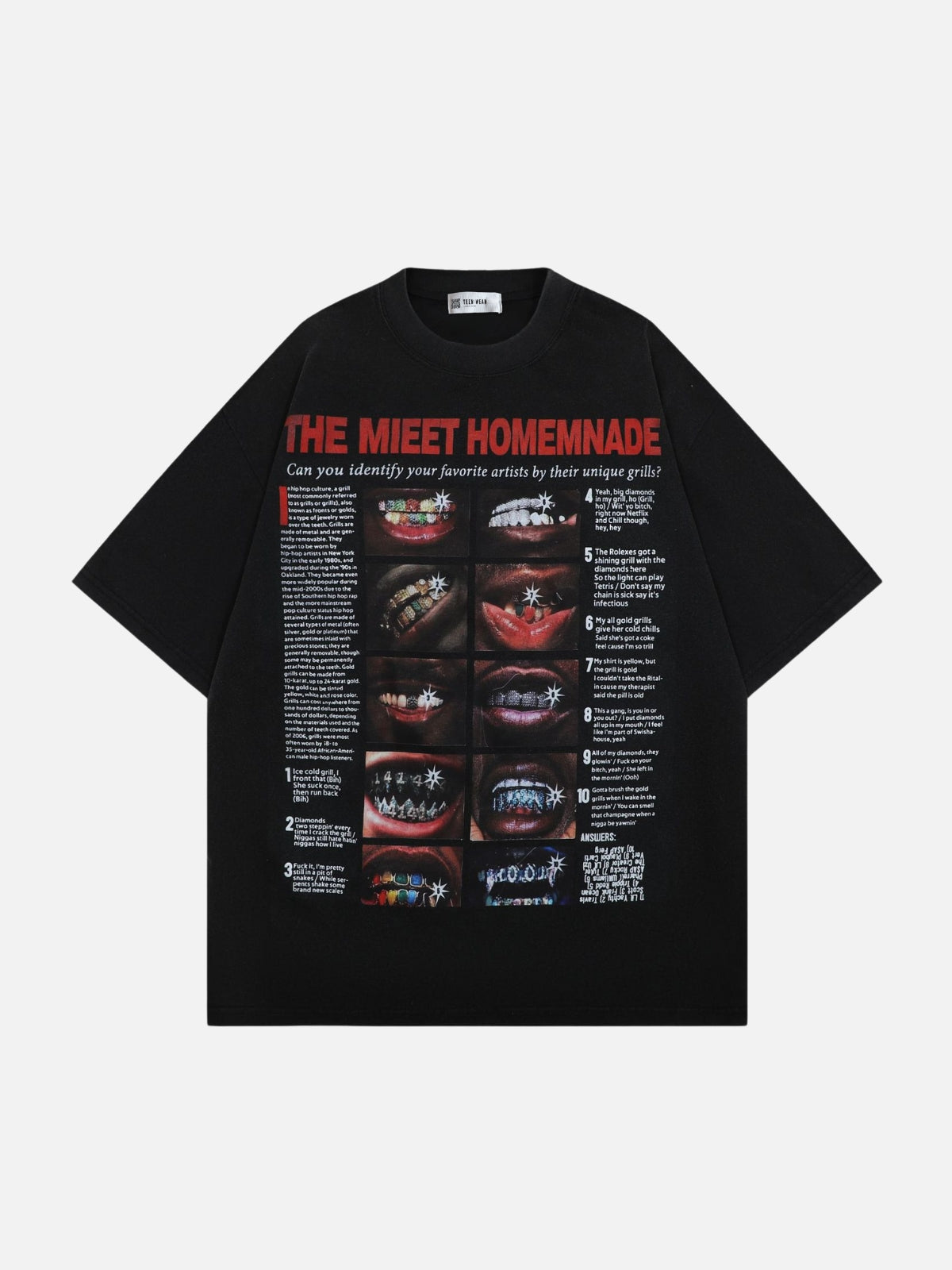 GRILLZ - Oversized Print T-Shirt Black | TEENWEAR.EU