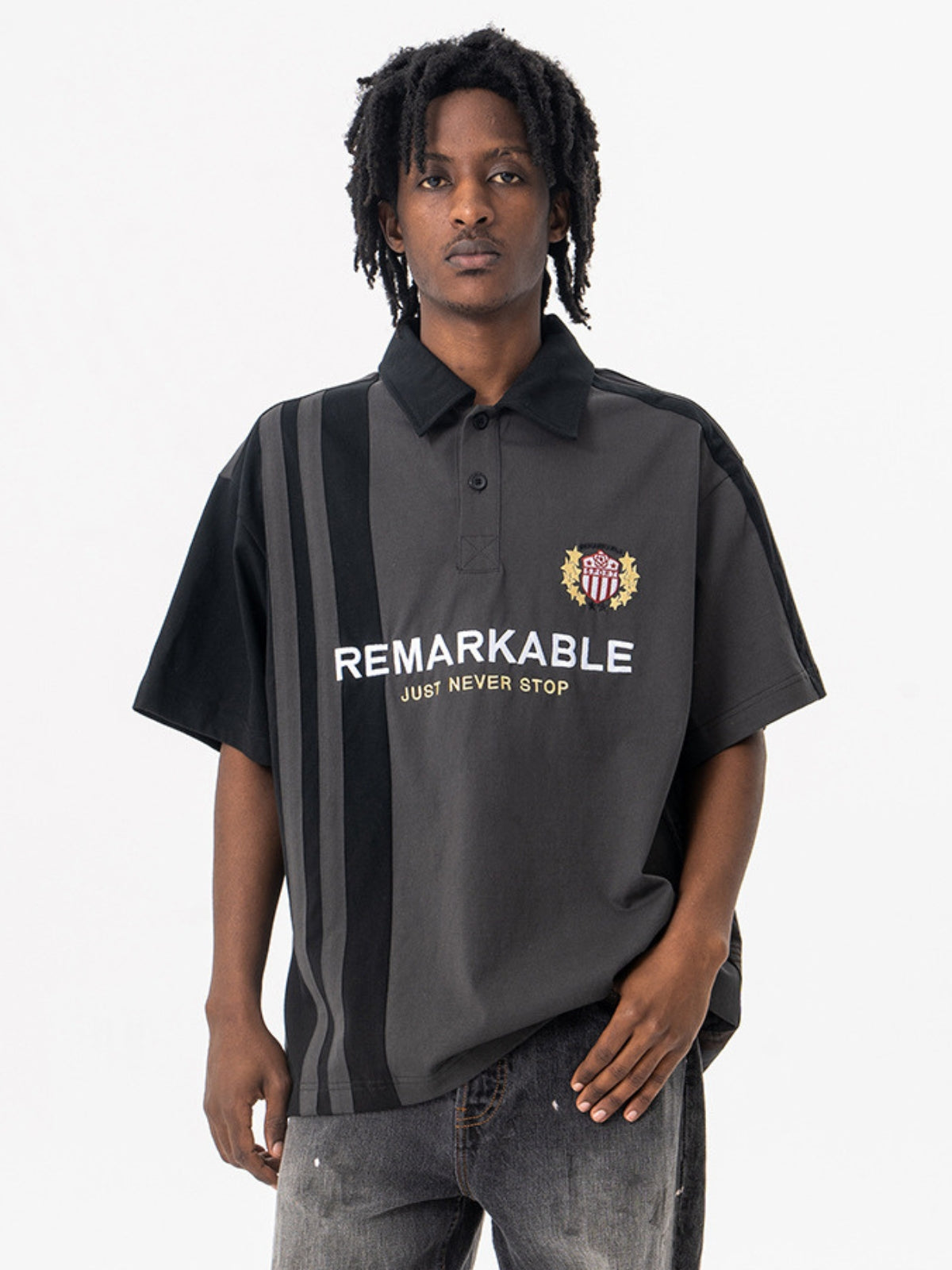 REMARKABLE - Oversized Print Polo Shirt | TEENWEAR.EU