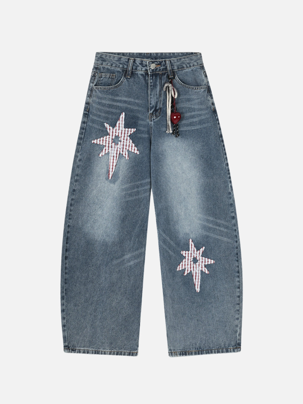 YEEHAW - Baggy Embroidered Basic Jeans Blue | TEENWEAR.EU
