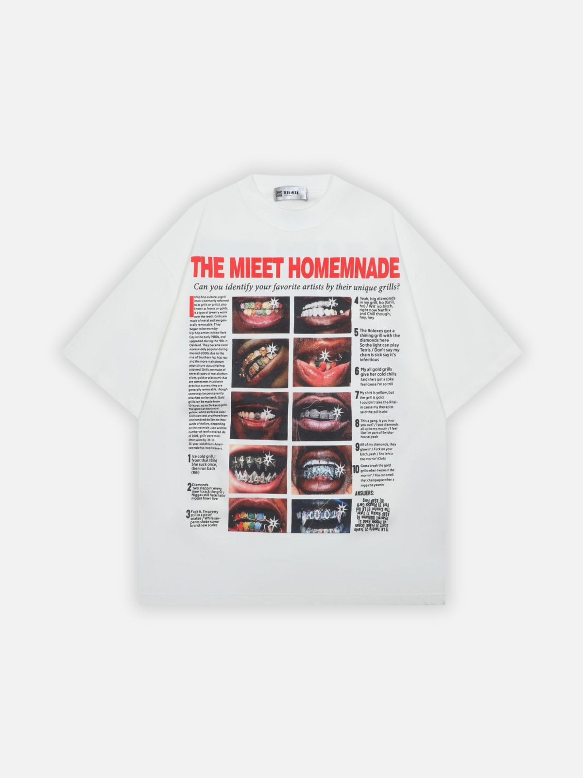 GRILLZ - Oversized Print T-Shirt White | TEENWEAR.EU