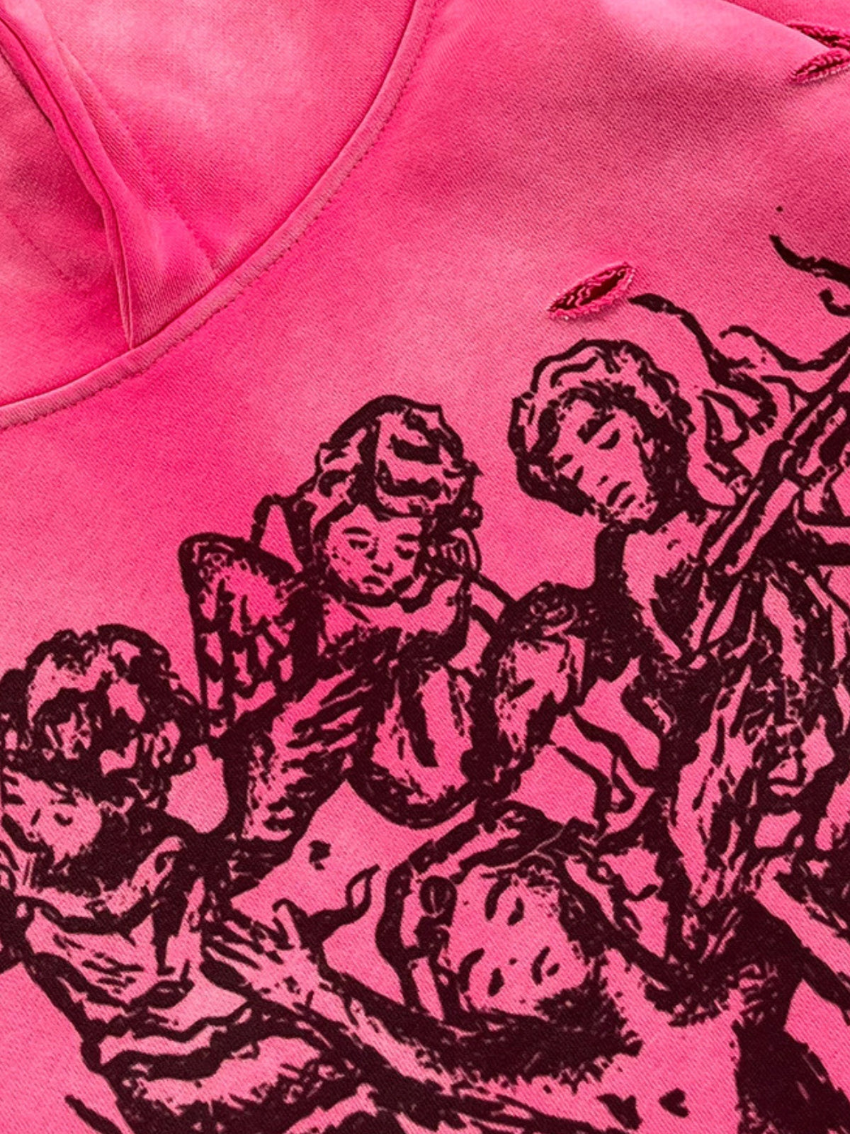 STATUES - Oversized Cropped Print Hoodie | TEENWEAR.EU