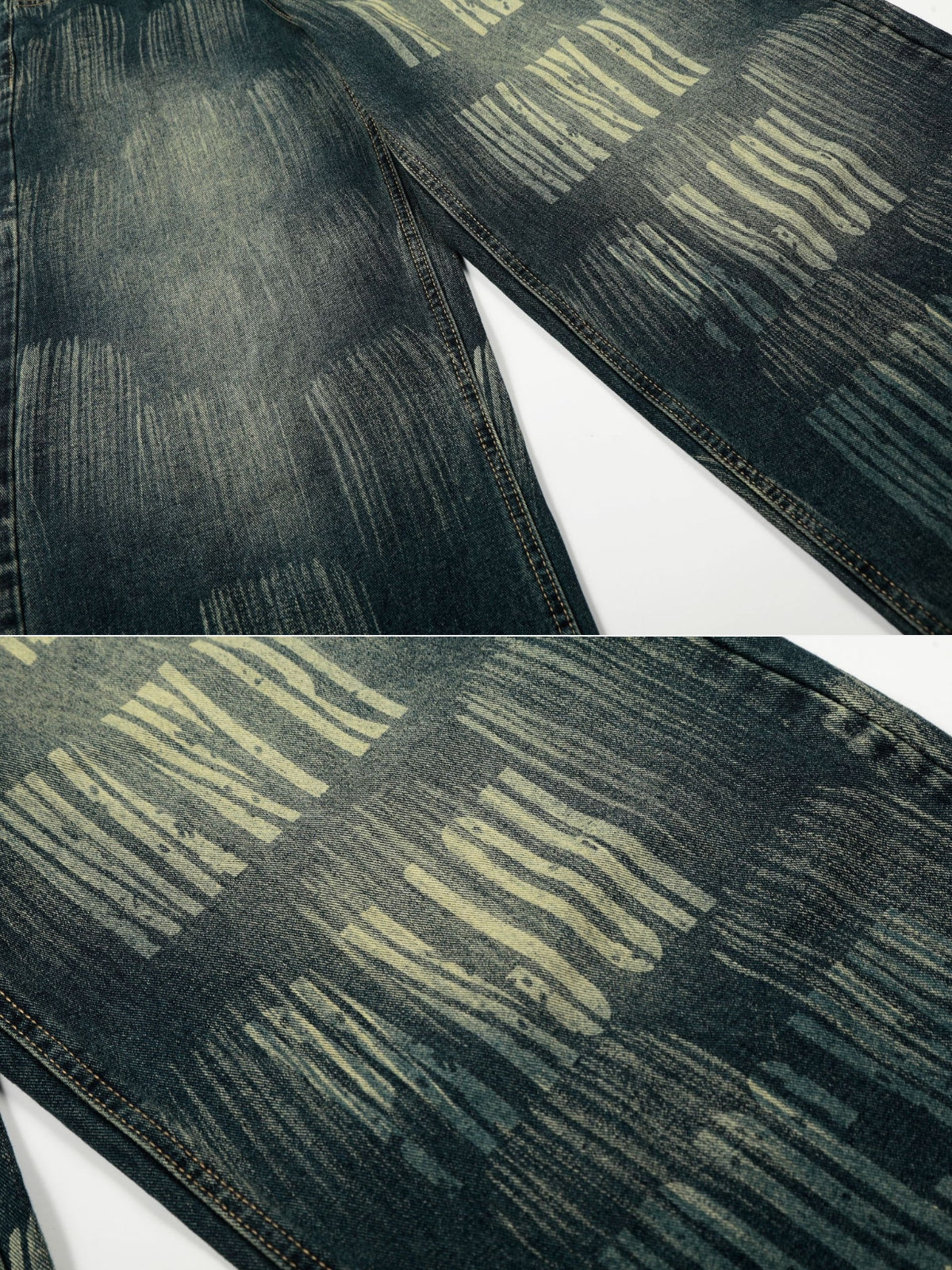 FADELY - Baggy Print Jeans